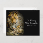 Ruhige Leopard "Wilde Gedanken" Postkarte (Vorne/Hinten)