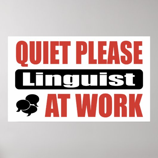 Ruhige Linguistin am Arbeitsplatz Poster (Vorne)