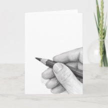 Ruhige Linien-Skizze Hand & Bleistift-Grußkarte