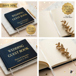 Ruhige Luxus-Hochzeit in Navyblau und Gold Minimal Gästebuch