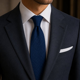 Ruhige Luxus Navyblaue Korbgeflecht-Textur Krawatte