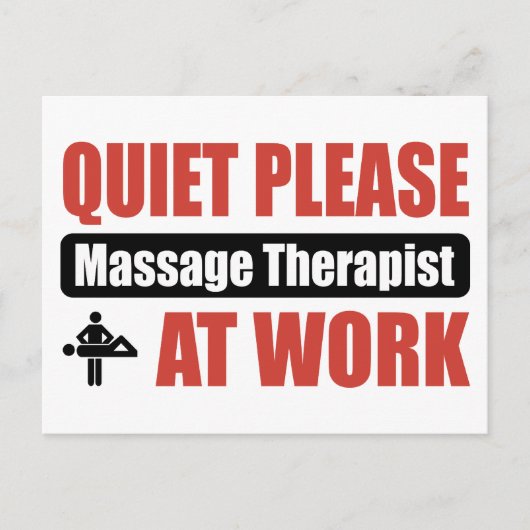 Ruhige Massagetherapeutin am Arbeitsplatz Postkarte (Vorderseite)