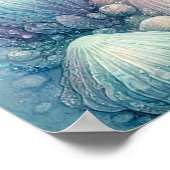 Ruhige Meeresschildkröte & Meerjungfrau Kunst, Dic Poster (Ecke)