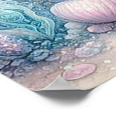 Ruhige Meeresschildkröte und Meerjungfrau Kunst Poster (Ecke)