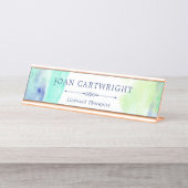 Ruhige Meereswasserfarbe Schreibtischnamensplakette (Vorderseite )