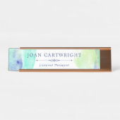 Ruhige Meereswasserfarbe Schreibtischnamensplakette (Vorderseite )