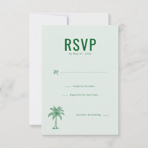 Ruhige Minze Palmenbaum RSVP Karte