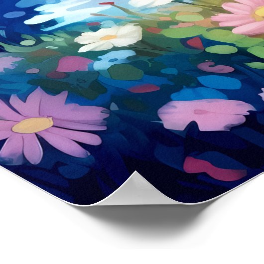 Ruhige Mondlandschaft | Poster (Ecke)