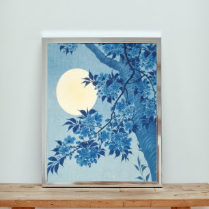 Ruhige Moonlit Kirschblüten Fotodruck