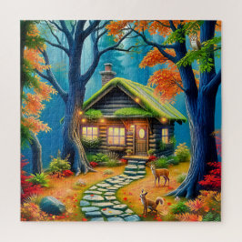 Ruhige Morgendämmerung im Wald Puzzle