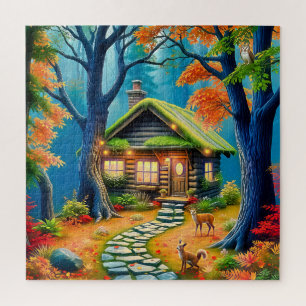 Ruhige Morgendämmerung im Wald Puzzle