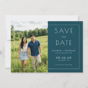 Ruhige Navy Minimalistische Fotografie Save The Date