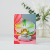 Ruhige Orchideenblüte mit "Danke"-Text Postkarte (Stehend Vorderseite)