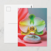 Ruhige Orchideenblüte mit "Danke"-Text Postkarte (Vorne/Hinten)
