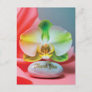 Ruhige Orchideenblüte mit "Danke"-Text Postkarte