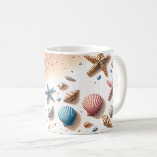 Ruhige Ozeanfront Retreat Vibrannt Starfish Kaffeetasse (VorderseiteRechts)