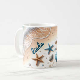 Ruhige Ozeanfront Retreat Vibrannt Starfish Kaffeetasse