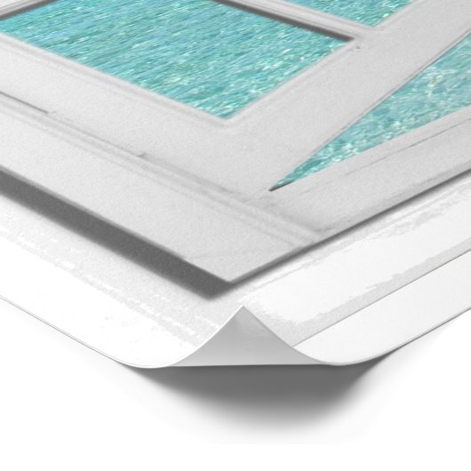 Ruhige Panoramaausfahrt Pier Ocean Fake Fensterans Poster (Ecke)