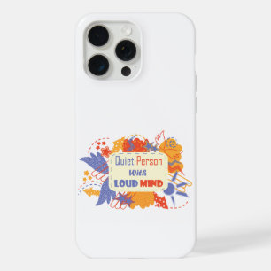 Ruhige Person mit lauter Gedanken blau gelb iPhone 15 Pro Max Hülle