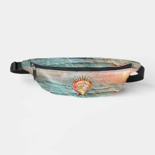 Ruhige Pfirsich- und Orangen-Muschel-Wasserfarbe Bauchtasche