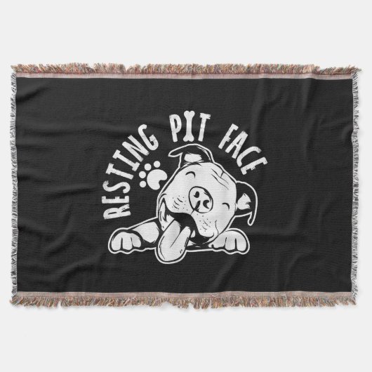 Ruhige Pit Face Funny Dog Pitbull Meme Bekleidung Decke (Vorderseite)