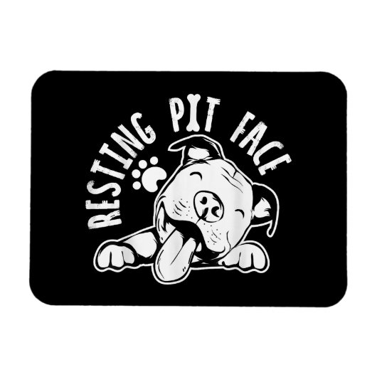 Ruhige Pit Face Funny Dog Pitbull Meme Bekleidung Magnet (Horizontal)