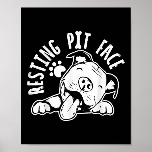Ruhige Pit Face Funny Dog Pitbull Meme Bekleidung Poster (Vorne)