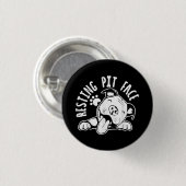 Ruhige Pit Face Funny Dog Pitbull Meme Button (Vorne & Hinten)