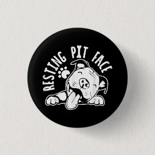 Ruhige Pit Face Funny Dog Pitbull Meme Button