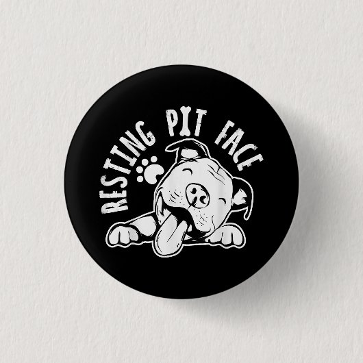 Ruhige Pit Face Funny Dog Pitbull Meme Button (Vorderseite)