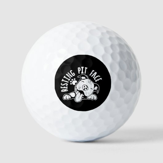 Ruhige Pit Face Funny Dog Pitbull Meme Golfball (Vorderseite)