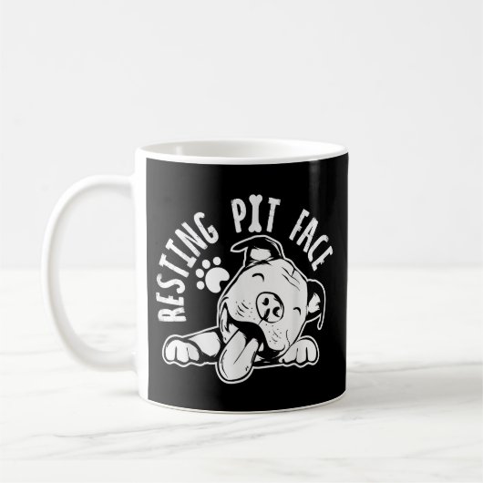Ruhige Pit Face Funny Dog Pitbull Meme Kaffeetasse (Links)