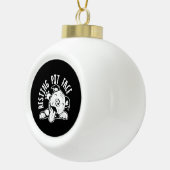 Ruhige Pit Face Funny Dog Pitbull Meme Keramik Kugel-Ornament (Rechts)