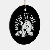 Ruhige Pit Face Funny Dog Pitbull Meme Keramik Ornament (Rechts)