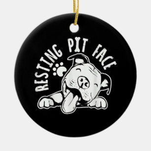 Ruhige Pit Face Funny Dog Pitbull Meme Keramik Ornament