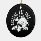 Ruhige Pit Face Funny Dog Pitbull Meme Keramik Ornament (Links)