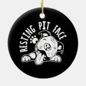 Ruhige Pit Face Funny Dog Pitbull Meme Keramik Ornament (Hinten)