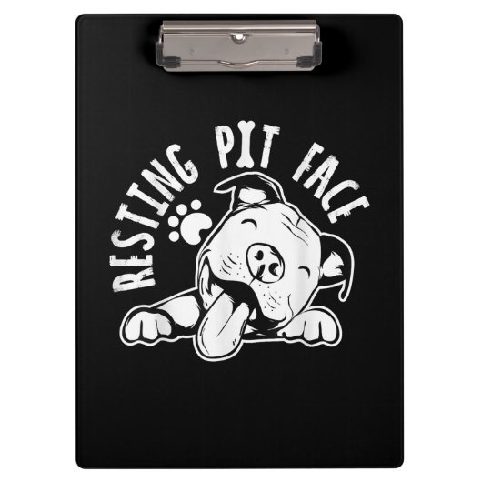 Ruhige Pit Face Funny Dog Pitbull Meme Klemmbrett (Vorderseite)