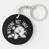 Ruhige Pit Face Funny Dog Pitbull Meme Schlüsselanhänger (Rückseite)