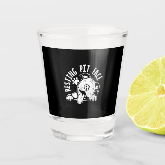 Ruhige Pit Face Funny Dog Pitbull Meme Schnapsglas (Vorderseite)