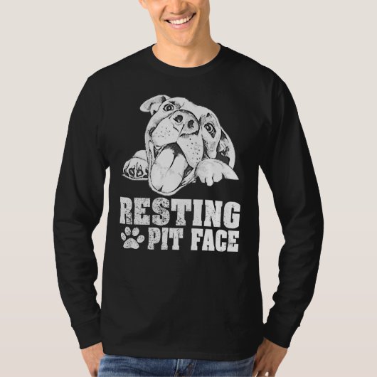 Ruhige Pit Face Funny Pitbull Funny Sweat T-Shirt (Vorderseite)