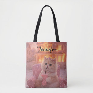 Ruhige Prinzessinnenkatze während des totalen Chao Tasche