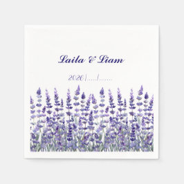 Ruhige Provence Lavendel Blumenhochzeit Serviette