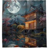 Ruhige Reflektionen: Blütenbadezimmer Duschvorhang (Vorderseite)