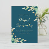 Ruhige Reflektionen Gerahmtes grünes Beileid Einladung (Stehend Vorderseite)