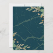 Ruhige Reflektionen Gerahmtes grünes Beileid Einladung (Rückseite)