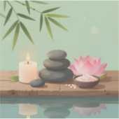 Ruhige Reflexion - Quadratisches Vinyl Aufkleber (Vorderseite)