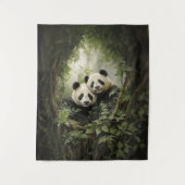 Ruhige Retreat: Panda in Tree Acrylic Oil Wandteppich (Vorderseite)