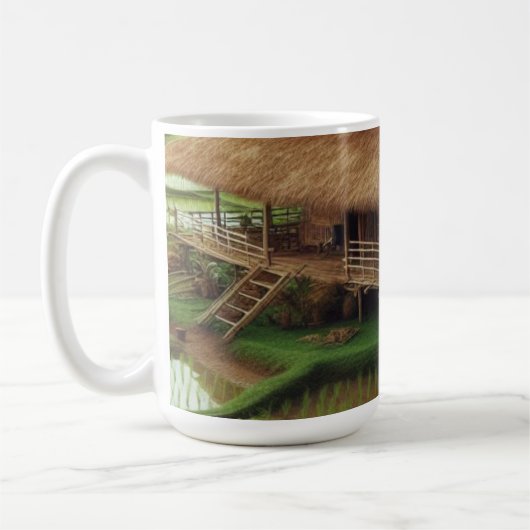 Ruhige Rice Terrace Landschaft Kaffeetasse (Links)