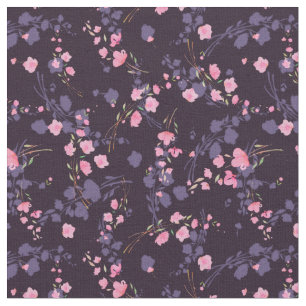 Ruhige, rosa Sakura-Blume auf dunklem Hintergrund Stoff